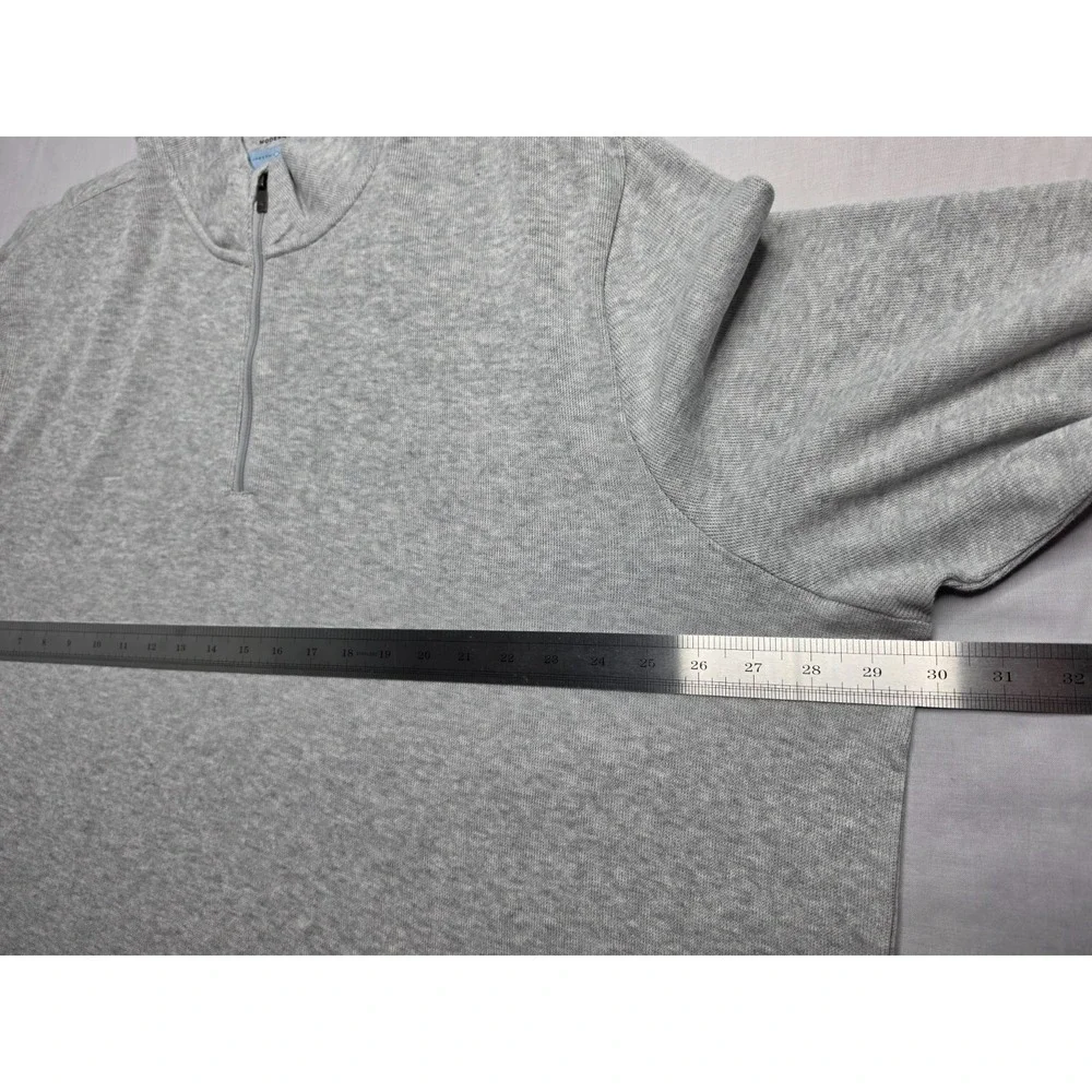 Joseph Abboud Sweater Men's 2X Gray Tight Knit Mock Neck Quarter Zip Outdoor